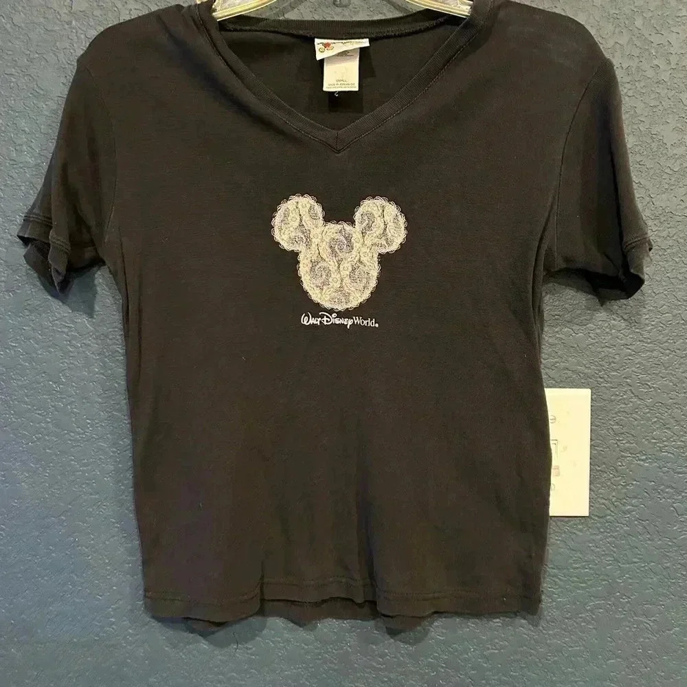 Vintage lace women’s Mickey Mouse shirt sz S - Picture 1 of 2